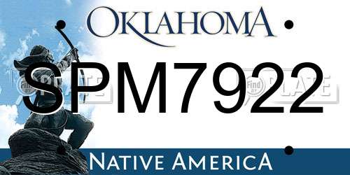 SPM7922 Oklahoma License Plate