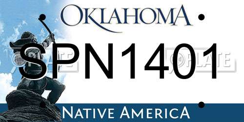 SPN1401 Oklahoma License Plate