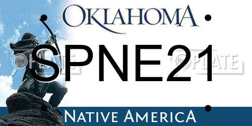 SPNE21 Oklahoma License Plate
