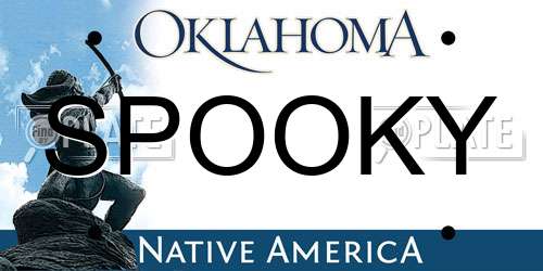 SPOOKY Oklahoma License Plate