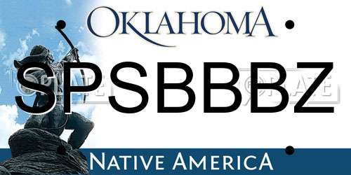 SPSBBBZ Oklahoma License Plate