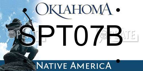 SPT07B Oklahoma License Plate