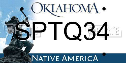 SPTQ34 Oklahoma License Plate