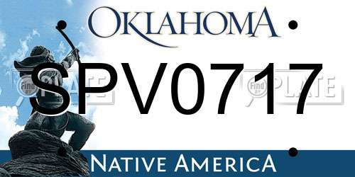 SPV0717 Oklahoma License Plate