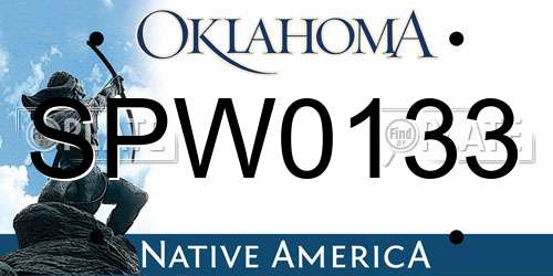 SPW0133 Oklahoma License Plate