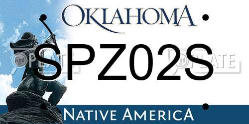 SPZ02S Oklahoma License Plate
