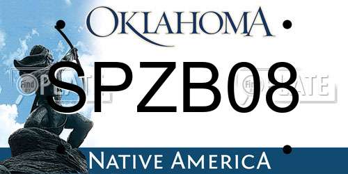 SPZB08 Oklahoma License Plate