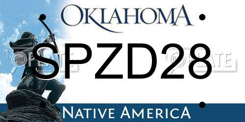SPZD28 Oklahoma License Plate