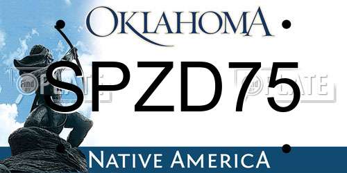 SPZD75 Oklahoma License Plate