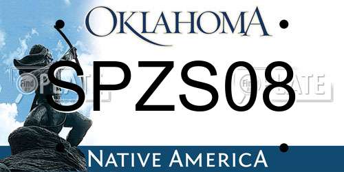 SPZS08 Oklahoma License Plate