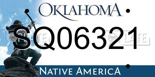 SQ06321 Oklahoma License Plate
