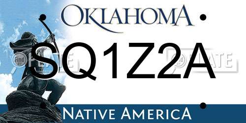 SQ1Z2A Oklahoma License Plate