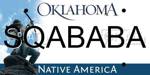 SQABABA Oklahoma License Plate