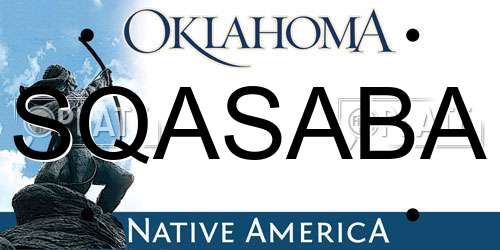 SQASABA Oklahoma License Plate