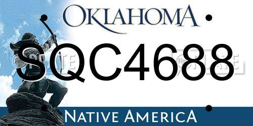 SQC4688 Oklahoma License Plate