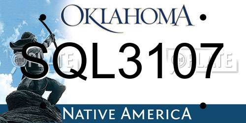 SQL3107 Oklahoma License Plate