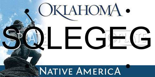 SQLEGEG Oklahoma License Plate