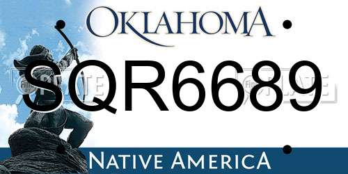 SQR6689 Oklahoma License Plate