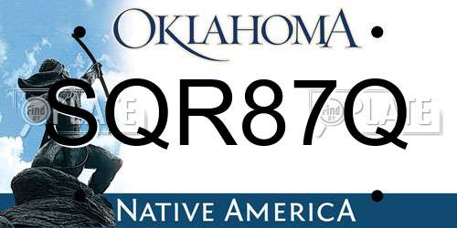 SQR87Q Oklahoma License Plate