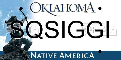 SQSIGGI Oklahoma License Plate