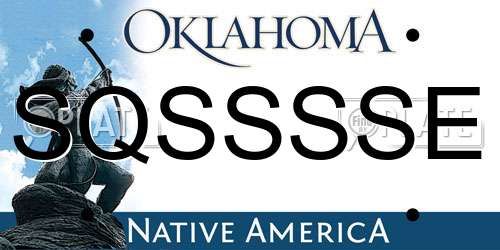 SQSSSSE Oklahoma License Plate