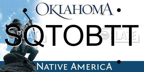 SQTOBTT Oklahoma License Plate