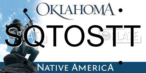SQTOSTT Oklahoma License Plate