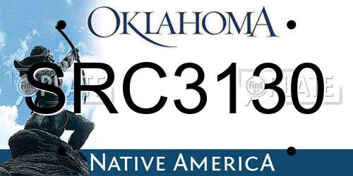 SRC3130 Oklahoma License Plate