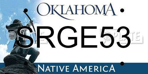 SRGE53 Oklahoma License Plate