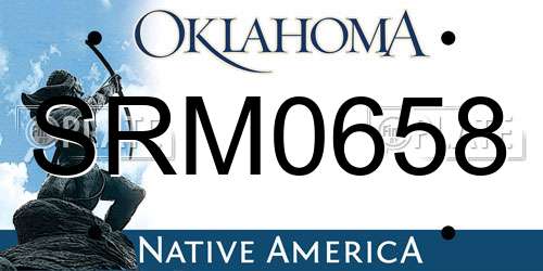 SRM0658 Oklahoma License Plate