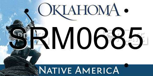 SRM0685 Oklahoma License Plate