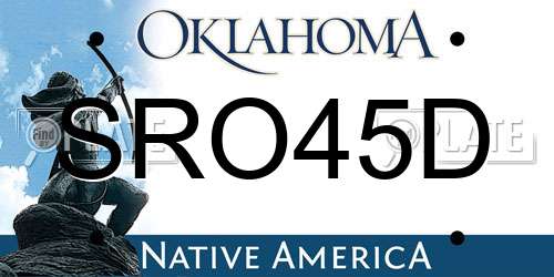 SRO45D Oklahoma License Plate