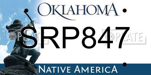 SRP847 Oklahoma License Plate