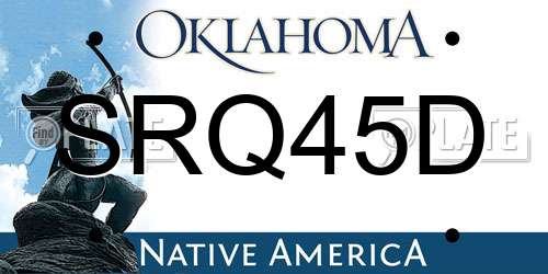 SRQ45D Oklahoma License Plate