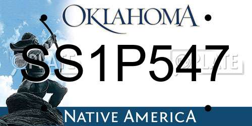 SS1P547 Oklahoma License Plate