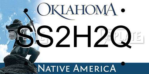 SS2H2Q Oklahoma License Plate