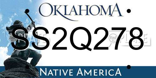 SS2Q278 Oklahoma License Plate