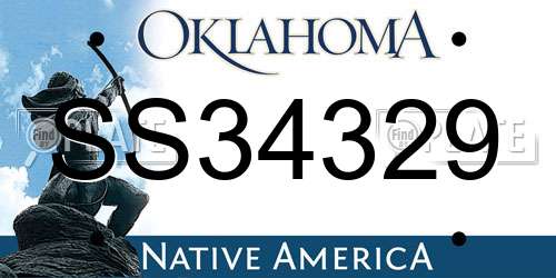 SS34329 Oklahoma License Plate