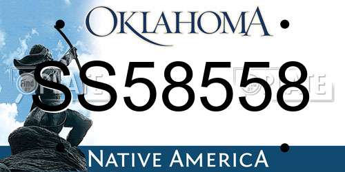 SS58558 Oklahoma License Plate