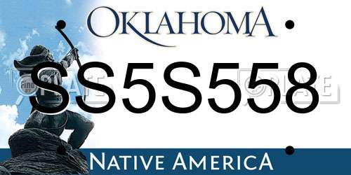 SS5S558 Oklahoma License Plate