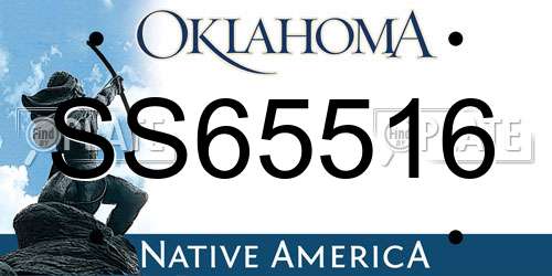SS65516 Oklahoma License Plate