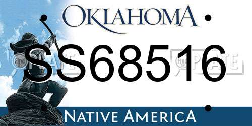 SS68516 Oklahoma License Plate
