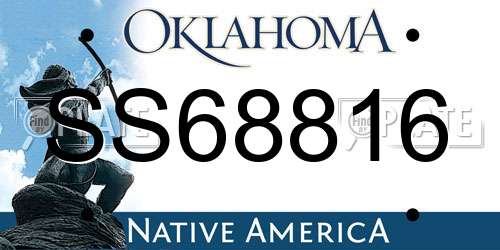 SS68816 Oklahoma License Plate