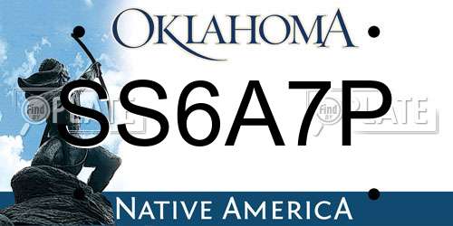 SS6A7P Oklahoma License Plate