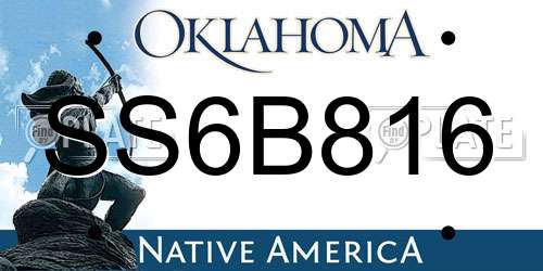 SS6B816 Oklahoma License Plate