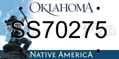 SS70275 Oklahoma License Plate