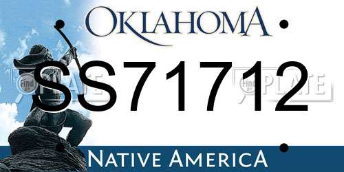 SS71712 Oklahoma License Plate