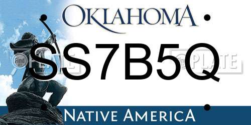 SS7B5Q Oklahoma License Plate