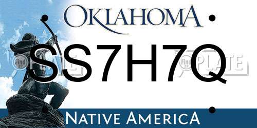 SS7H7Q Oklahoma License Plate