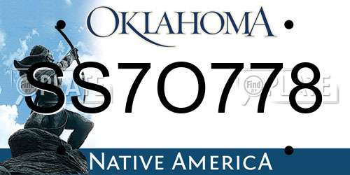 SS7O778 Oklahoma License Plate